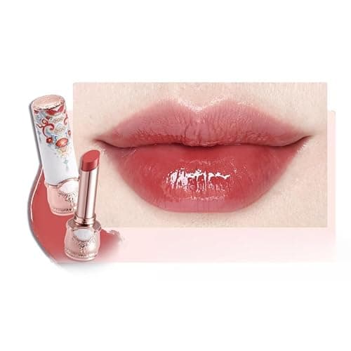 Flower Knows Butterfly Cloud Collar Glossy Lipstick,Hydrating Solid Lip Gloss,Moisturizing Red Tinted Lip Balm,Long Lasting Lip Gloss in Balm for Girls&Women,Vegan & Cruelty-Free(C09 Camellia) - Image 1
