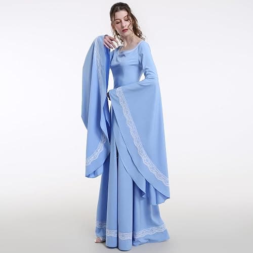 Daizbella Renaissance Dress Gown for Women - Medieval Dress with Lace Decoration for Halloween Party or Renaissance Fair thumbnail 4