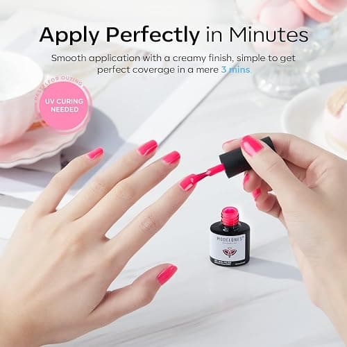 modelones Pink Gel Nail Polish Set 6 Colors, Thanksgiving Hot Pink Tones Neon Pink White Gel Polish Magenta Light Soft to Dark 2025 All Seasons LED Nail Art for Nail Lovers Gift Salon DIY Starter Kit thumbnail 6