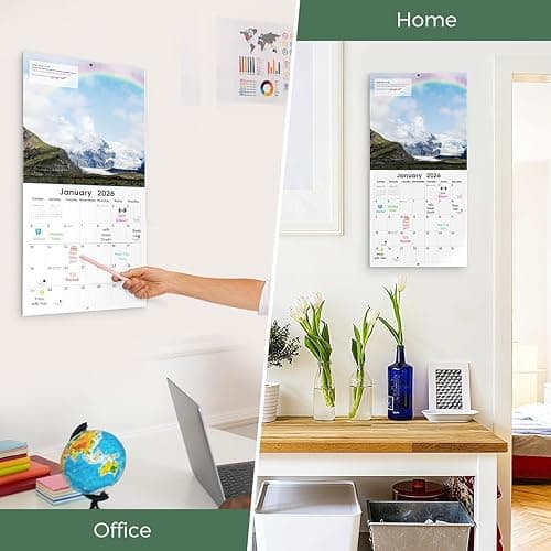 SKYDUE 2026 Christian Wall Calendar - 14-Month with Bible Verse & Nature Scenes (Nov 2025-Dec 2026) | NIV Scripture, 12"x24" Opened, Thick Paper Monthly Calendar for Home Office thumbnail 3