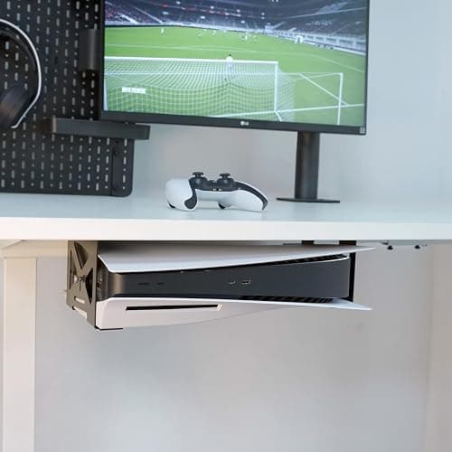 Monzlteck Under Desk Holder for PS5/PS5 Slim/Pro,Stealth Mount Compaitble with PlayStation 5 Disc & Digital Edition Console,Space Saving,DP-05 thumbnail 3