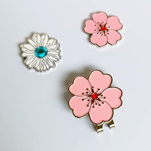Eshan Magnetic Golf Ball Markers and Novelty Hat Clip Set Flower Glove Hat Shape Clip Golf Bag Accessories Court Gift for Men Women Golfer thumbnail 3