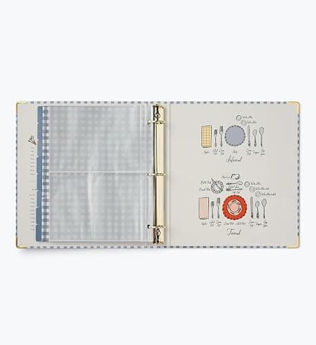 RIFLE PAPER CO. Home Sweet Home Recipe Binder w/Metallic Gold Foil Accents | 1" 3-Ring Binder, Holds 175 Pages, 16 Tabbed Dividers, Double-Sided Pocket Folder, Adhesive Labels, 10 Recipe Sleeves thumbnail 9