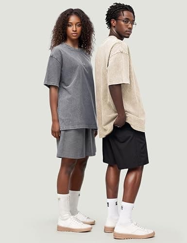 Wyeysyt 3 Pack Oversized Tshirts for Women Vintage Washed Baggy Tees Cotton Short Sleeves Acid Shirts Unisex Tops thumbnail 4