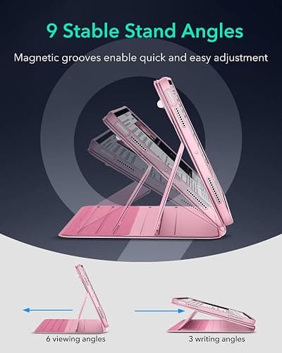 ESR for iPad Air 11 Inch Case M3/M2 (2025/2024), iPad Air 5th/4th Gen Case (2022/2020) 10.9 Inch, Removable Magnetic Cover, Adjustable Portrait/Landscape Stand, 9 Standing Angles, Pink thumbnail 8