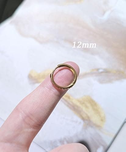 Small Hoop Earrings for Women Men,316L Surgical Steel Hinge Huggie Hoop Earrings fit Cartilage Helix Tragus Sung Conch 1st Lobe Hole Earlobe Lightweight Hypoallergenic Earrings thumbnail 4