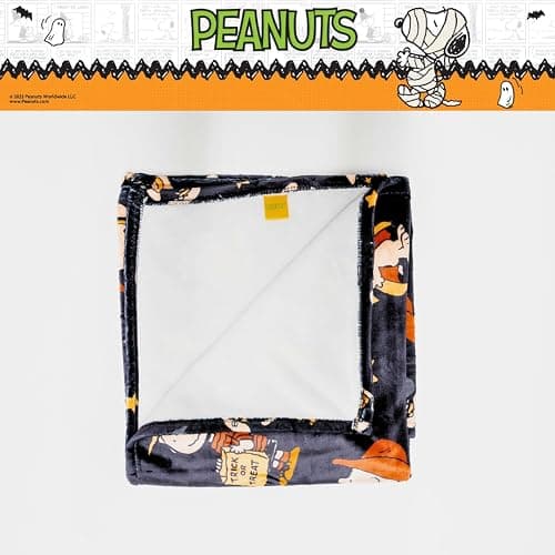 Peanuts Snoopy Cozy Throw 46 in x 60 in – Soft Cozy Plush for Couch, Bed & Travel, Halloween Snoopy & Charlie Brown Design (Officially Licensed Product) by Franco Collectibles thumbnail 4