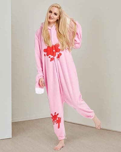 JUNG KOOK Women Men Cartoon Pajamas Polar Fleece Couples Housecoat Costume Sleepsuit thumbnail 4