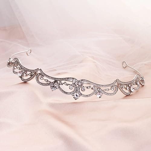 Uongeod Rhinestone Crystal Bridal Tiara Princess Crown Tiaras and Crowns for Women and Girls - Silver thumbnail 3