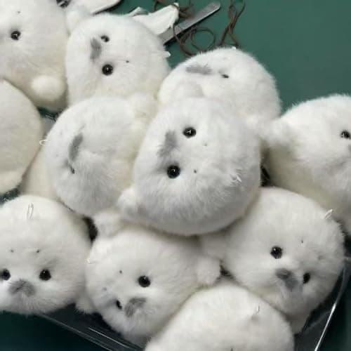 Plush Seal Baby Keychain Cute Ocean Animal Key Chain Kawaii Soft Keyring for Women Men Backpack Bag thumbnail 3