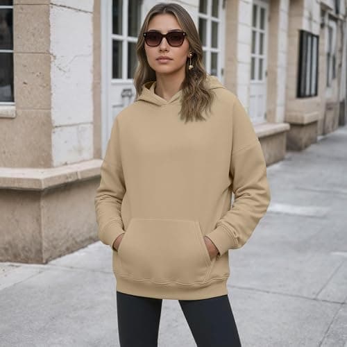 YARBCEN Womens Hooded Hoodies Sweatshirts - Long Sleeve Crewneck Sweaters With Pocket 2026 Fashion Spring Oversized Clothes thumbnail 4
