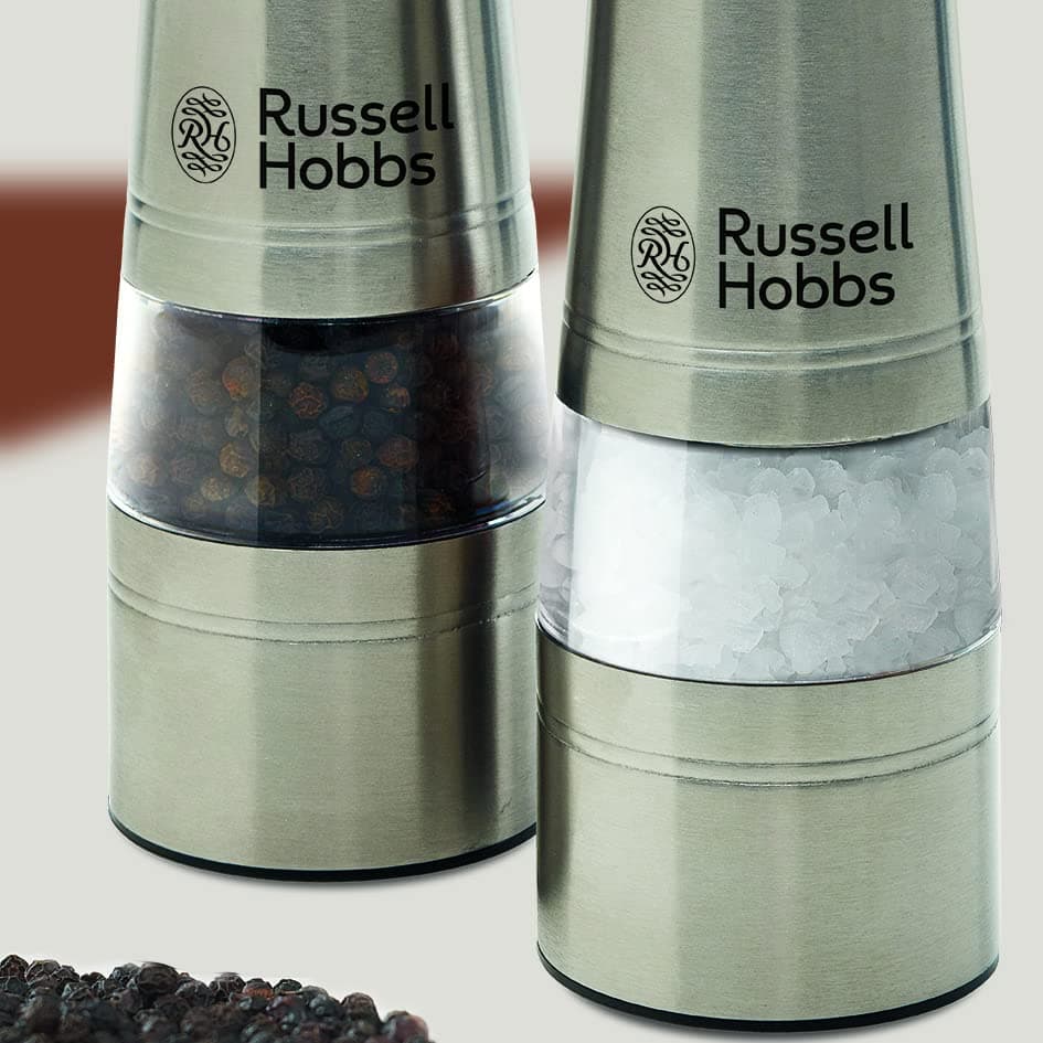 Russell Hobbs RHPK4000 Salt and Pepper Mills, Electric Grinders, One Touch Operation, Brushed Silver thumbnail 4
