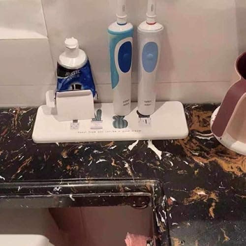 Toothpaste Roller Squeezer Set of 2 Rolling Tube Toothpaste Holder Stand Bathroom Organizer (White) (2Pack-White) thumbnail 8