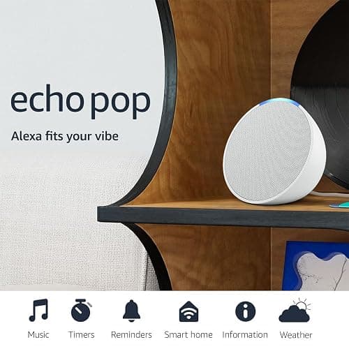 Amazon Echo Pop (newest model), Our smallest speaker with Alexa+ Early Access, Fits in any room, Glacier White thumbnail 8