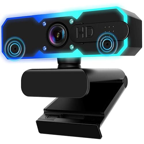 NBPOWER 1080P 60FPS Streaming Camera Webcam with Microphone and Fill RGB Light,Autofocus,Work with Laptop/Desktop Computer/Winsdows/Mac OS/PC Computer for Camera - Image 1