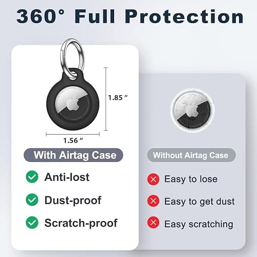MOLOSLEEVE Airtag Holder Air Tag Case with Keychain, Anti-Scratch Airtags Key Chain for Apple Air Tags, Airtag Accessories for GPS Item Finder Tracker, White - A4-White thumbnail 5