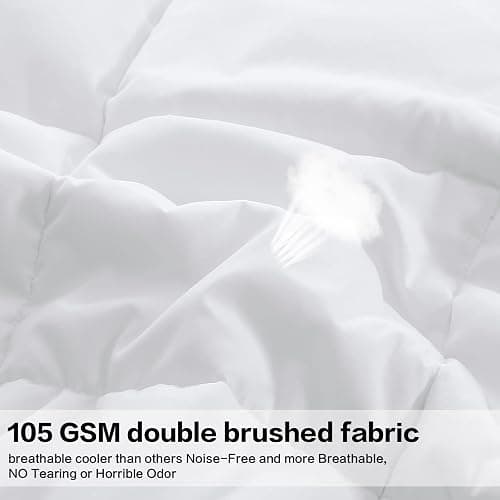 All Season Queen Size Comforter -Soft Quilted Down Alternative Breathable Duvet Insert with Corner Tabs - Luxury Hotel Collection-Reversible Fluffy Washable(88 by 88 inches,White) thumbnail 6