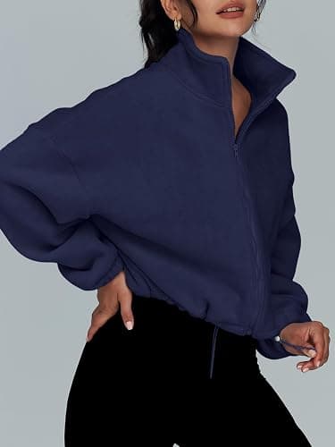 AUTOMET Womens Fleece Jackets Zip Up Oversized Sweatshirts Winter Clothes Long Sleeve Crop Sherpa Fall Outfits Fashion thumbnail 4