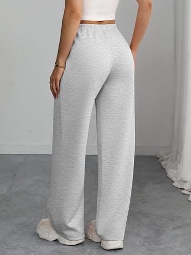 ATHMILE Womens Wide Leg Sweatpants Air Fabric Straight Lowrise Drawstring Elastic Low Waist Fall Clothing Pockets 2025 thumbnail 4