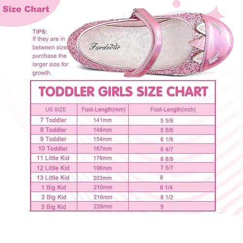Furdeour Girls Dress Shoes Mary Jane Flower Wedding Party Bridesmaids Shoes Glitter Princess Ballet Flats for Kid Toddler thumbnail 4
