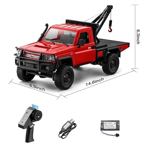 SVERTIBO 1/12 RC Crane Truck, MN-82T LC79 RTR RC Crawler, 4WD Off-Road Tow Car RTR 2.4GHz RC Pick-up Trail Truck for Adults Hobby Toys (Yellow) thumbnail 3