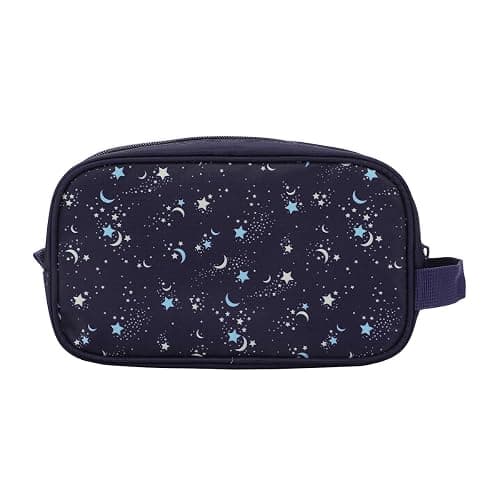 Bioworld Night Sky Dual Compartment Navy Toiletry Cosmetic Kit thumbnail 3