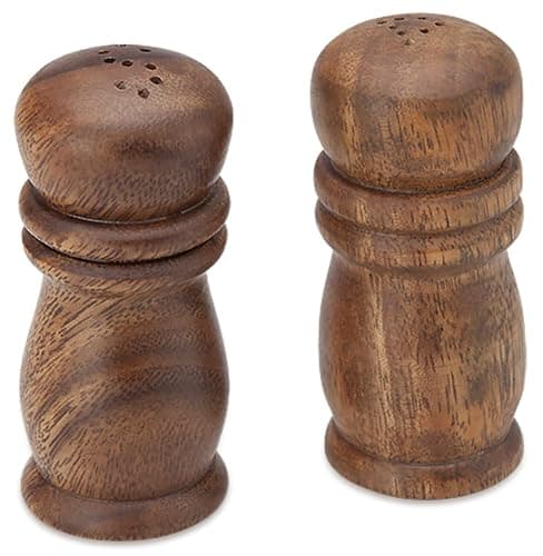 Acacia Wood Salt & Pepper Shakers 4 inch Tall thumbnail 2