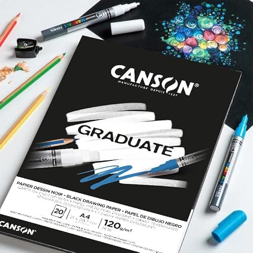 CANSON Graduate Papier dessin noir - Bloc 20 feuilles A4 - 120g/m² thumbnail 4