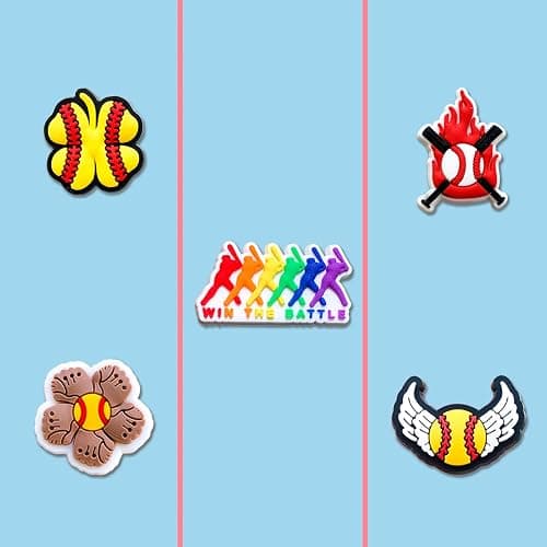 Zanerolan 20 25Pcs Sports Ball Shoe Decoration Charms for Clog, Baseball Softball Basketball Hockey Cheer Gymnastics Fitness Charms thumbnail 2
