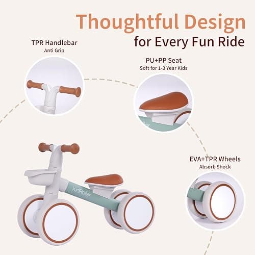 KidRoller Kid's Balance Bikes for 1 Year Old Boys and Girls, 12-36 Months Toddler Ride-on with Adjustable Seat and a Front Basket, First Birthday Gifts (Pink) thumbnail 4