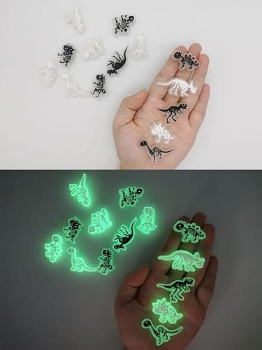 pequano 14PCS luminous Dinosaur Charms Decoration for Shoe,charms for boys Decoration for Bag,Bracelets Dinosaurs Themed Party Favor thumbnail 3