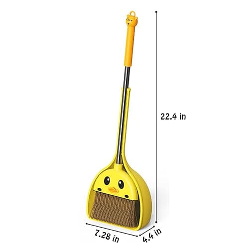 VIPAMZ Mini Broom and Dustpan Set for Kids - Cute Yellow Duck for Girls & Boys - Toddler Broom Set for Household Cleaning and Pretend Play - Perfect for Toddlers & Preschooler … thumbnail 2