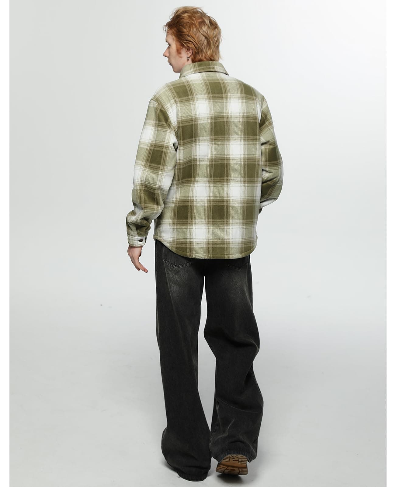 ZENTHACE Men's Warm Sherpa Lined Fleece Plaid Flannel Shirt Jacket(All Sherpa Fleece Lined) - XX-Large - Misty Woodland thumbnail 4