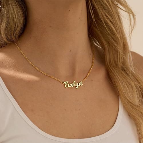 Ajiangwu Name Necklace with Box/Cuban/Figaro/Twist Chain,925 Sterling Silver Custom Name Necklace Personalized Christmas Gifts for Women Girls thumbnail 8