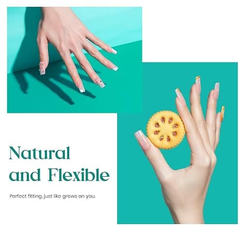 Beetles Medium Square Nail Tips, 500Pcs Nail Kit Medium Square | Pre Shaped Clear Full Cover False Nails for Gel Art Polish Soak Off Lamp Nail Extensions Acrylic Press on Nail Tips thumbnail 6