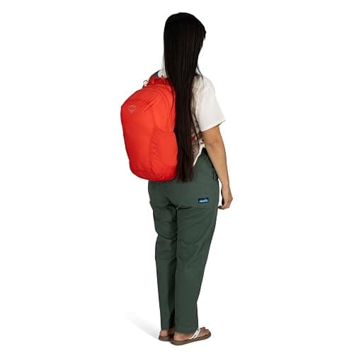 Osprey Ultralight Collapsible Stuff Pack - Lightweight, Packable Travel Backpack — Extra Bag For Travel and Every Day — 18 L Capacity Daypack to Expand Luggage, Tundra Green thumbnail 8
