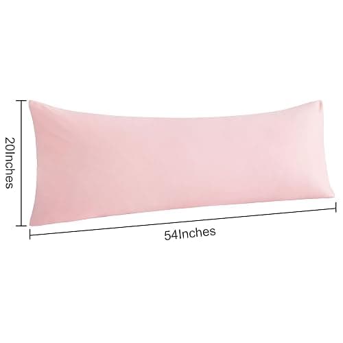NTBAY Body Pillow Cases Set of 2, 2 Pack Brushed Microfiber 20x54 Pillow Cases, Soft, Wrinkle, Fade, Stain Resistant Blush Pink Pillow Cases with Envelope Closure, 20x54 Inches, Blush Pink thumbnail 3