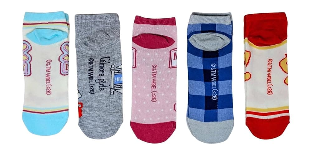 Hyp The Gilmore Girls Television Show Luke's Diner Logos Juniors/Womens 5 Pack Ankle Socks thumbnail 2