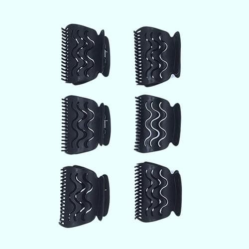 6pcs/set Detachable Handle Hair Roller Brush with Positioning Clips Aluminum Ceramic Barrel Curler Comb for Fine, Thick Hair - Pink thumbnail 6