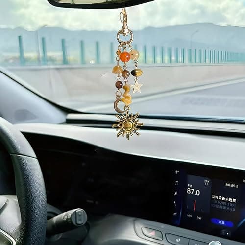 IPEWOEF 1Pcs Sun and Moon Keychain Star Keychains for Women Colorful Star Key Chain y2k Sunshine Keychain Beads Gemstone Aesthetic Bag Charms Key Chains Women Cute Purse Charms for Handbags thumbnail 6