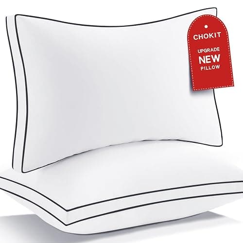 Premium Pillows Queen Size Set of 2, Fluffy and Supportive 7D Down Alternative Bed Pillows, Luxury Soft Hotel Quality Gusseted Pillow for Side Back Stomach Sleepers, Relief Neck Head and Shoulder Pain - Image 1