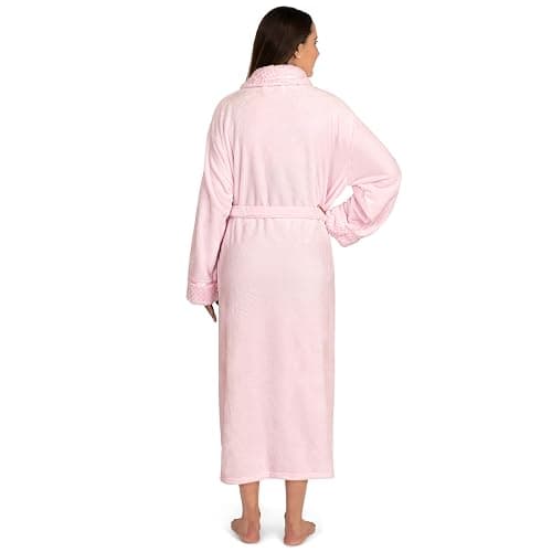 PAVILIA Soft Plush Women Fleece Robe, Cozy Warm Bathrobe, Fuzzy Female Long Spa Robe thumbnail 6