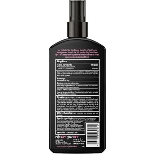 b.tan SPF 7 Tanning Oil | Hello Sunshine - Deep Suntan Dry Spray, Best Outdoor Browning Body Mist, Packed with Moisturizing Goji Berry, Pomegranate + Açai, Austrailian Brand, 8 Fl Oz thumbnail 2