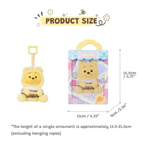 MINISO Disney Winnie The Pooh Collection Beach Vacation Blind Box Figure Vinyl Plush Pendant Model Collectible Toy for Home Decor Holiday Birthday Gifts for Girls and Boys Single Box (Random One) thumbnail 3