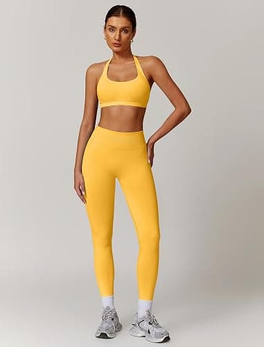 ABOCIW Workout Sets for Women Seamless Scunch Butt Lifting Impact Leggings Halter Sports Bra 2 Piece Gym Outfits thumbnail 2