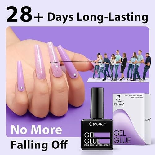 BTArtbox Gel Nail Glue 15 ML 4 In 1 Super Strong UV Nail Glue For Acrylic Nail Tips, Long Lasting Gel Glue For Transparente Fake Nails for More Than 28 Days, UV/LED Lamp Cure Needed thumbnail 4