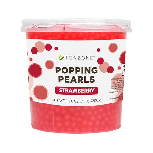 Tea Zone [7 Pounds] Strawberry Popping Pearls for Boba Tea Beverages, Sweets, Ice Cream Topping | B2053 thumbnail 10