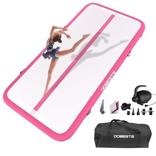 DOBESTS Gymnastics Mat Inflatable Tumble Track Tumbling Mat 6.6ft/10ft/13ft/16ft/20ft,for Home Use Training Yoga Cheerleading with Air Pump - Image 1