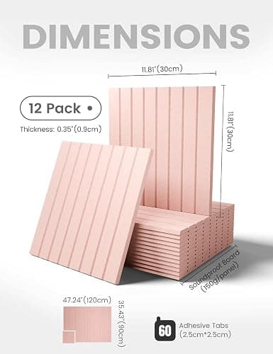 Fluxynara 48" x 36" Large Felt Bulletin Board, Pink | 12 Pack Cork Board Alternative with 60 Safe Adhesive Tabs, Pin Boards for Wall Decor, Home, Office, Classroom,Dorm thumbnail 2