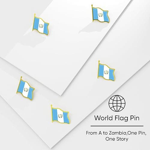 Guatemala Flag Lapel Pin - Enamel Metal National Badge | World Travel Souvenir Gifts for Men & Women | Country Flag Patriotic Brooch Bulk Pack of Pins for Hat, Tie, Clothes, Backpack (1pc) thumbnail 6
